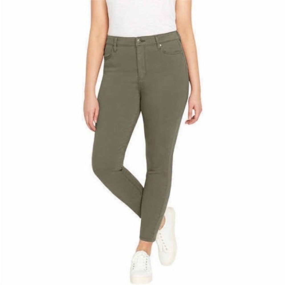 NWT Buffalo David Bitton Havana High Rise Stretch Ankle Skinny Pants Green Sz 4